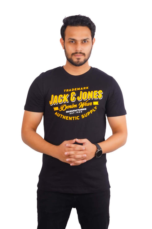 JACK & JONES HOMME LOGO NOIR  T-SHIRT | BLACK